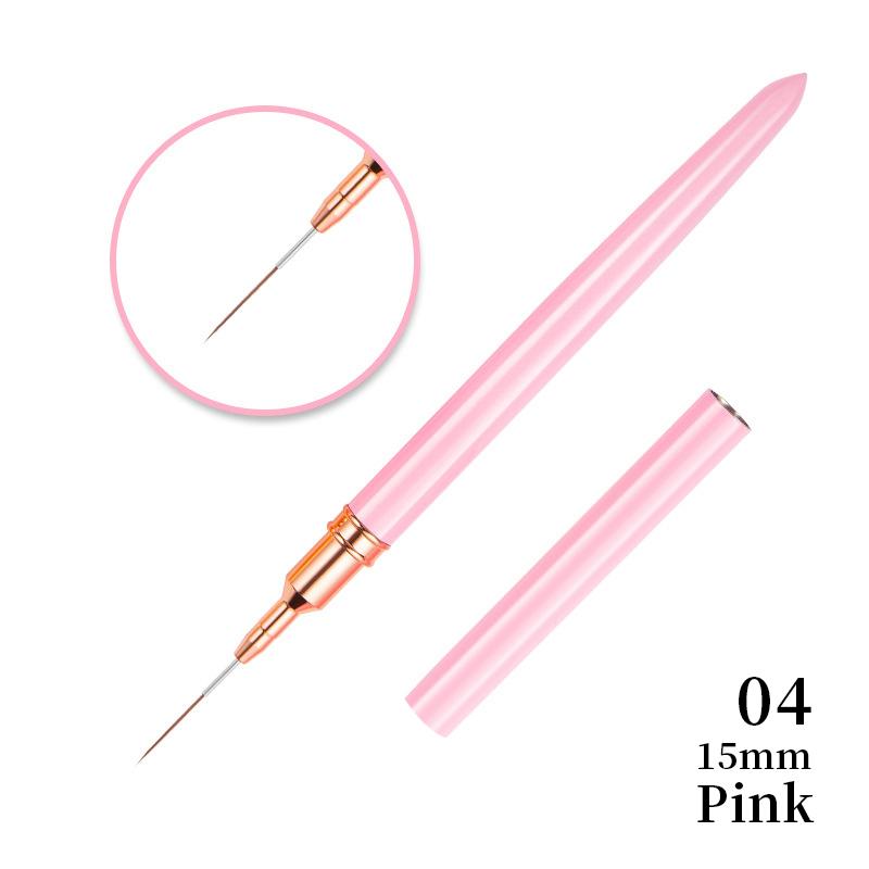 7/9/11/15/25mm Nail Brush Acrylic French Stripe Line 1Pcs Pink Black UV Gel Painting Pen Carved Nail Art Liner Brush For Manicur
