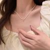 Women's High-Shine Heart Necklace: Glass, Cubic Zirconia, Pearls, Minimalist Summer Choker