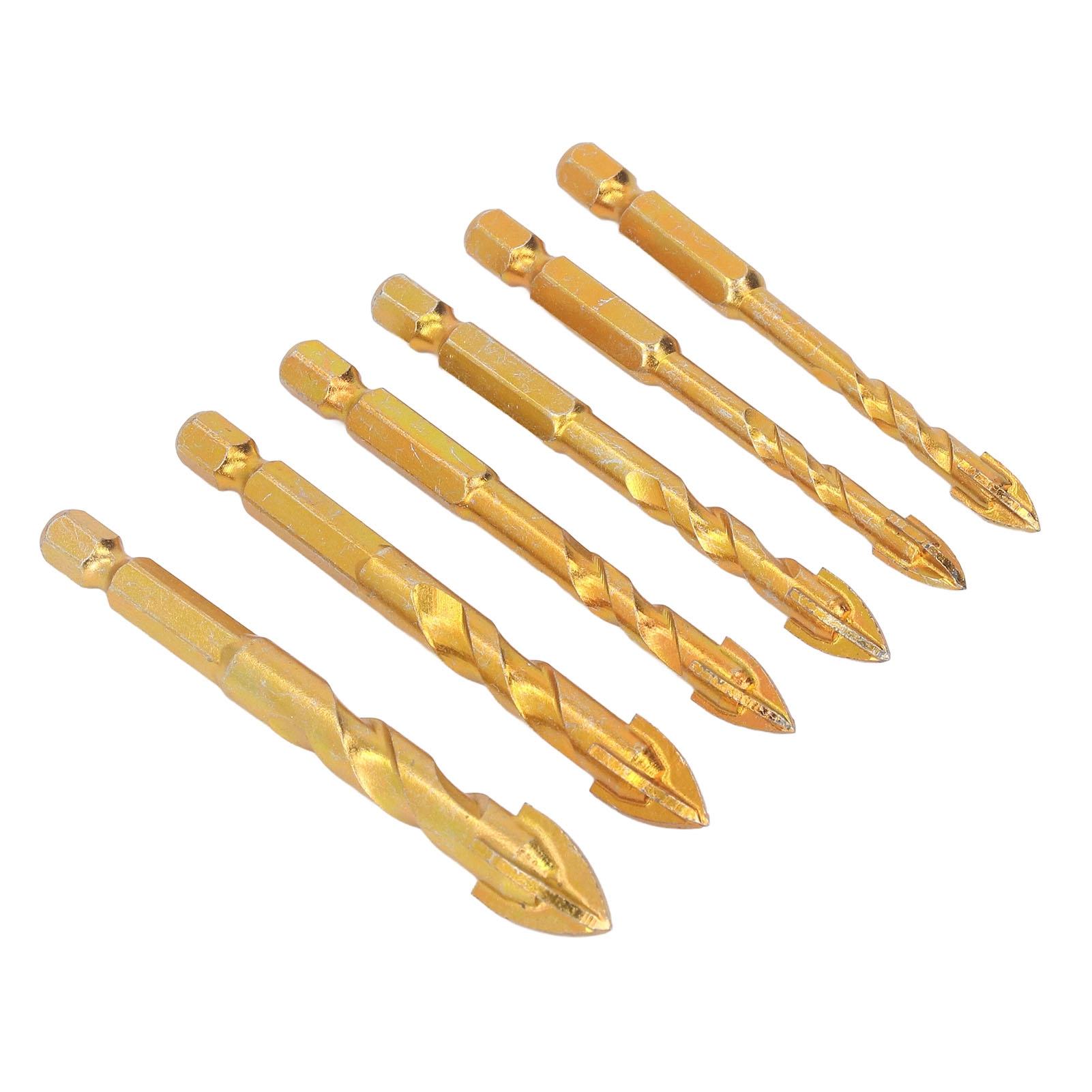 

6Pcs Cross Spearhead Drill Bit Carbide Hex Shank Drilling Tool for Ceramic Marble Glass