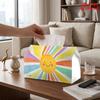 2D Flat 1pc, Tissue Box. Sunny Pattern Napkin Dispenser Box, Reusable, Daily Desktop Tissue Storage Box, Suitable for Kitchen, Living Room, Bedroom, B