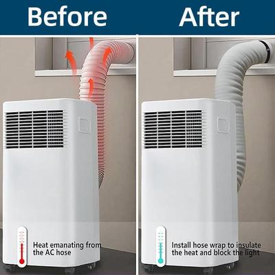 150*53cm Air Conditioner Hose Protector, Dustproof & Insulated Sleeve with Fixed Straps for 5" To 5.9" AC Exhaust Hose