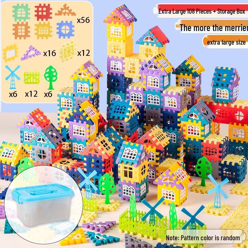 

Детский набор больших строительных блоков: Живописный дом с окнами и деревьями