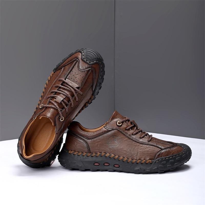 Pánské kožené ležérní tenisky Módní Ručně vyráběné Prodyšné boty Měkké Nízké pracovní boty