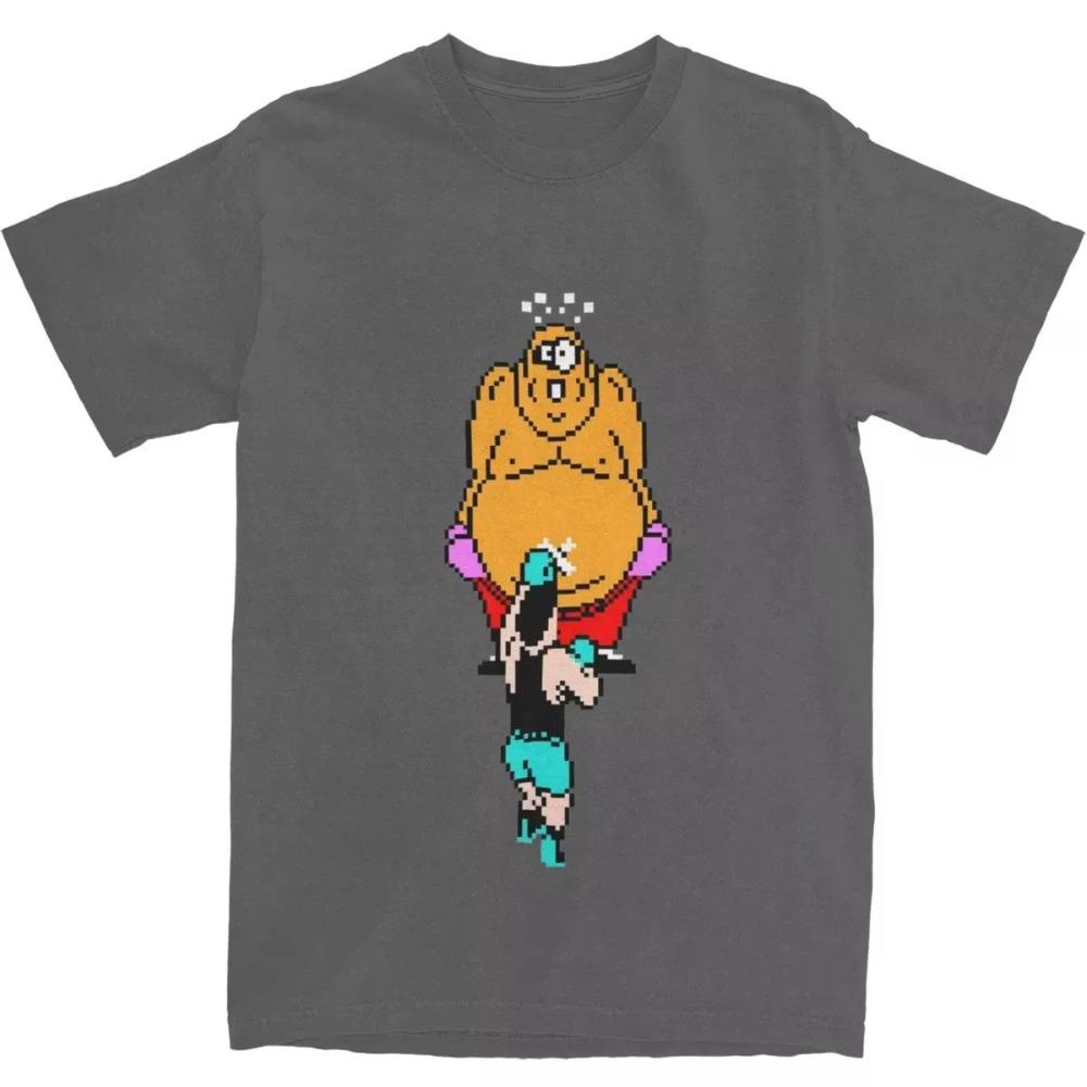 

Мужская женская футболка Punch Out King Hippo Game, аксессуары, футболка, одежда, новинка, футболка с принтом S серый