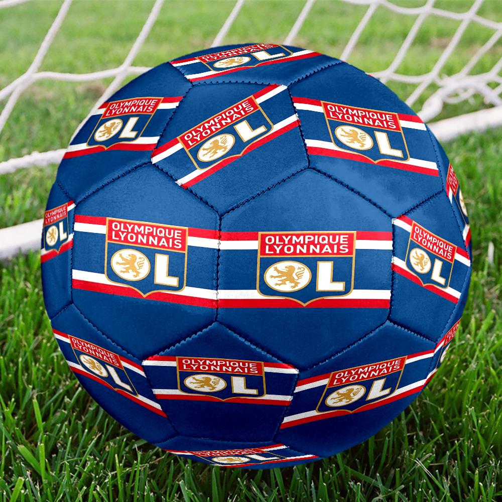 Olympique Football Crest Size 5 Soccer Balls, Anti-Slip, Protective Football, Outdoor Sport, a Unique Gift Suitable for Him/her, Birthdays