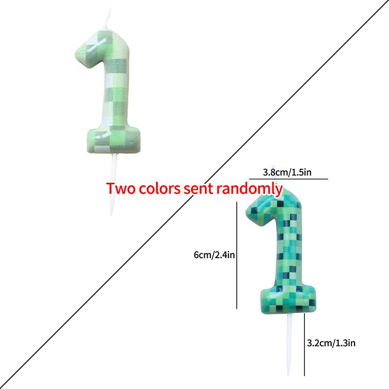 0-9 Number Candle Creative Birthday Cake Topper World Pixel Cake Candles Digital Children Baby Shower Digital Cake Decoration