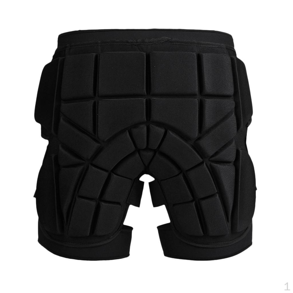1,5 см Защитные шорты для катания на лыжах, роликах, сноуборде Black M