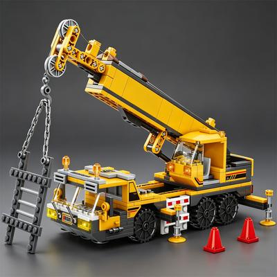 2026 Crane City Engineering Series Assembled Building Blocks Excavator Car Crane Tower Toy Concrete Pump Truck