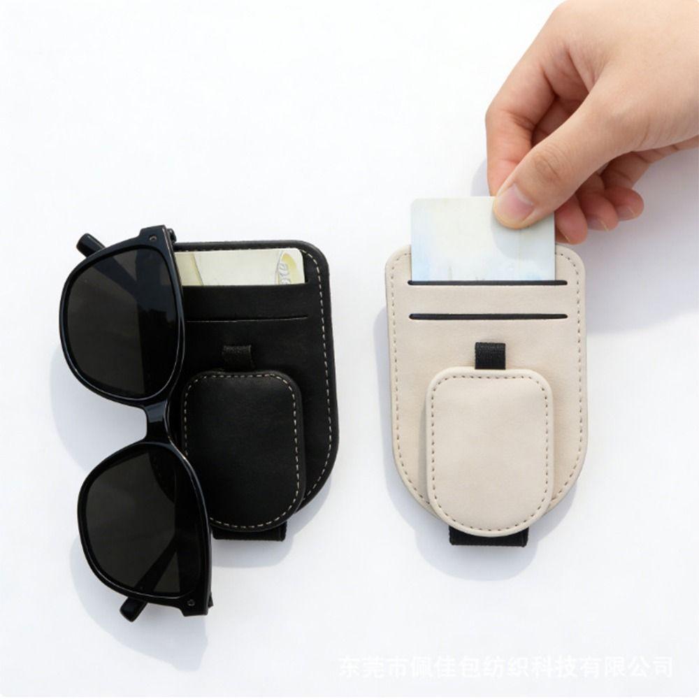 Magnetic Clip Car Sun Visor Glasses Holder Creative Car Sunglasses Holder  Car Interior