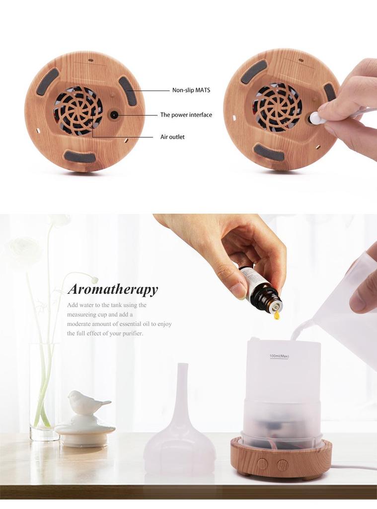 100ml Ultrasonic Aroma Diffuser & Seven-Color Humidifier Lamp