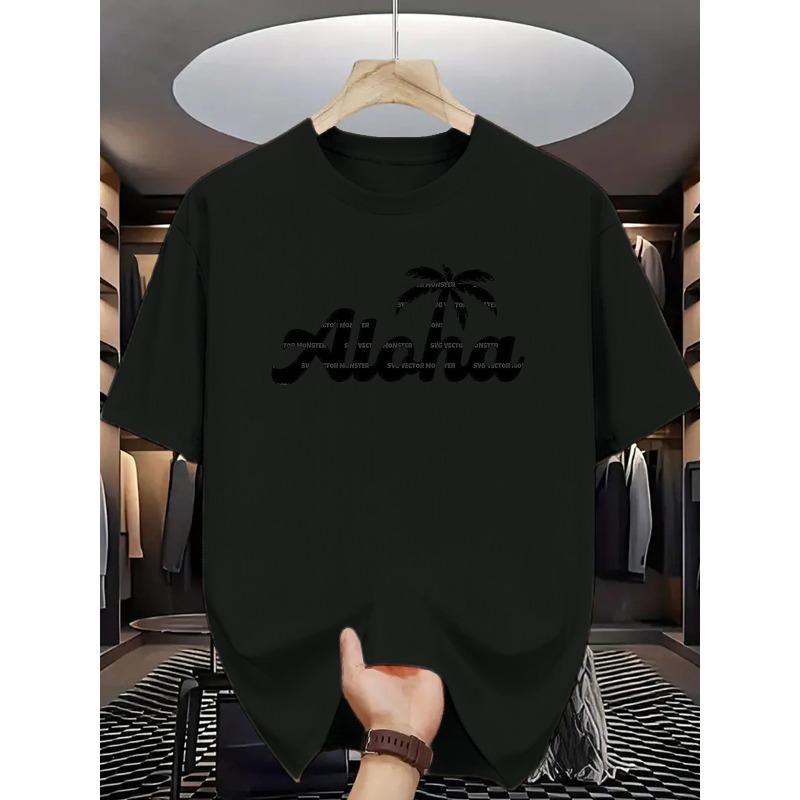 

Мужская футболка с гавайским принтом, круглый вырез, крутая и удобная, подходит для пляжного отдыха и повседневной носки S чёрный