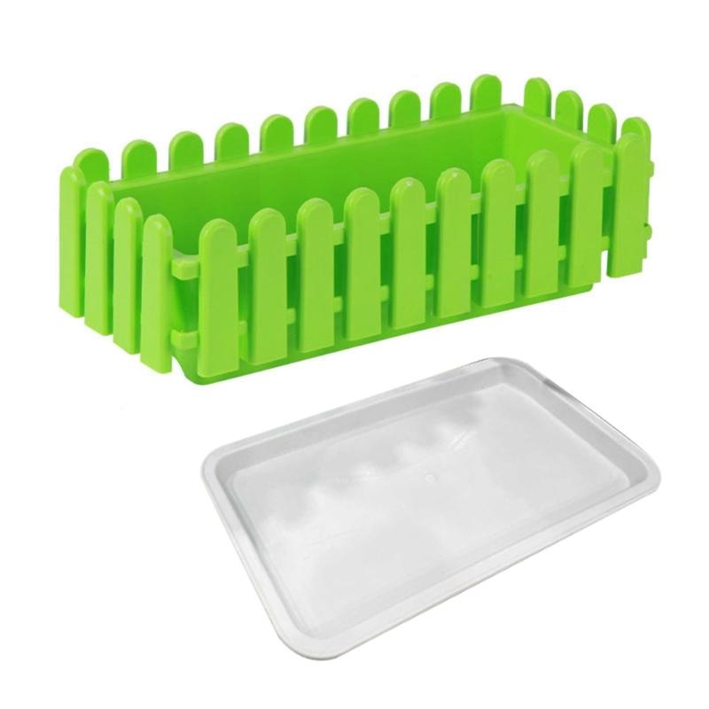 Exquisite Fence Shape Plant Pot Window Flower Box Outdoor Planter Box Planting Fencing Railing Decoration Accessories