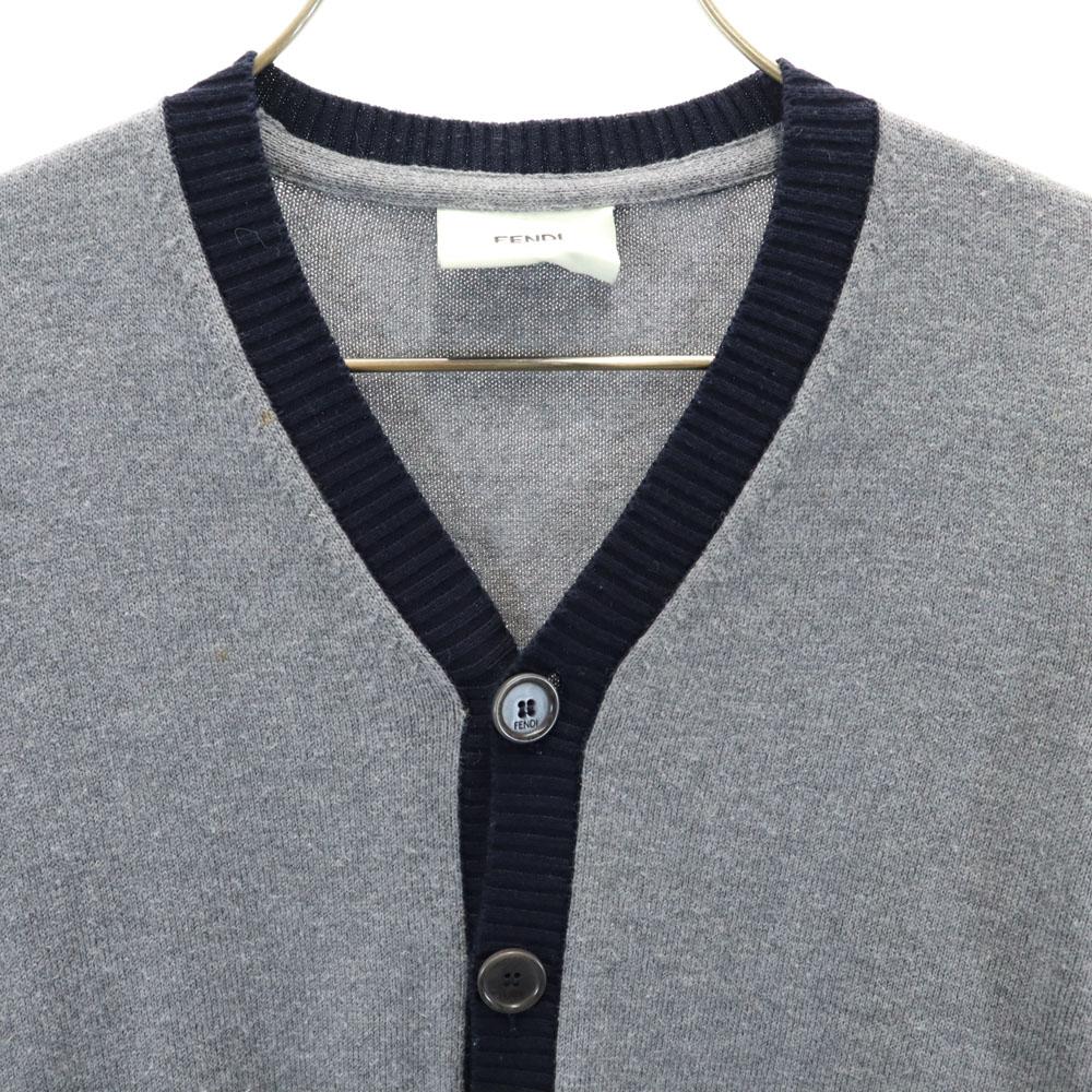FENDI Made in Italy Cashmere Blend Long sleeve V neck knit cardigan 6A Kid's Used