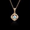 Elegant 925 Sterling Silver Women's Necklace Natural Cushion 6.0mm Ethiopian Opal Pendant Fine Jewelry for Valentines Party Wear