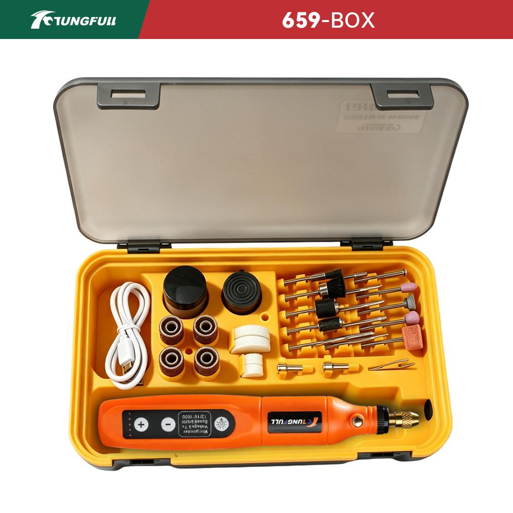 TUNGFULL Electric Engraving Pen 2000mAh 5 Speed Control Mini Cordless Rotary Tool with LED for DIY Woodworking Metal Polishing