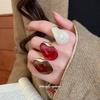 Resin Oval Open Ring, Niche High-end Index Finger Ring, Personalized Fashion, Versatile Ring for Women