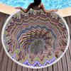Telo da Spiaggia Rotondo Floreale Boho Microfibra Bohemia Assorbente Coperta da Spiaggia Geometrica Astratta Asciugamano da Piscina per Viaggio Picnic Bagno