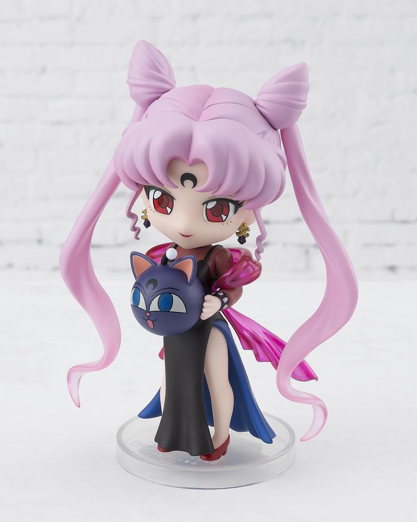 TAMASHII NATIONS Figuarts Mini Pretty Guardian Sailor Moon R Black Lady, Approximately 90mm, PVC & ABS Painted Action Figure