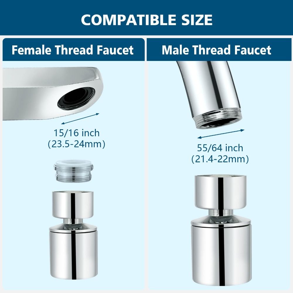 360° Swivel Swivel Faucet Aerator Dual-Function Faucet Extender Kitchen Sink