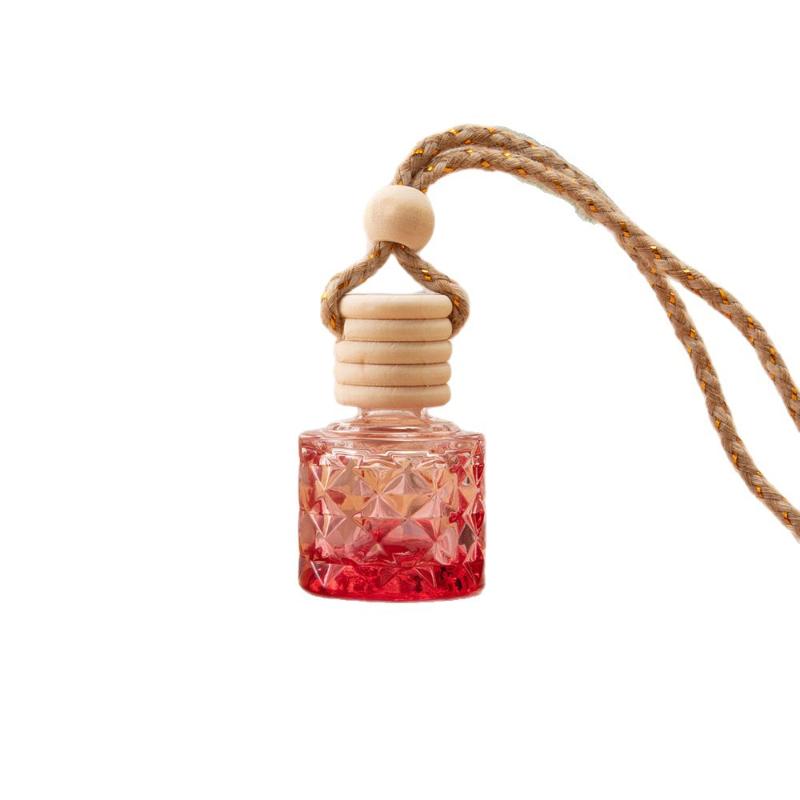 1Pcs Refillable Car Essential Oil Diffuser Bottle Empty Car Air Freshener Pendant Perfume Glass Bottle With Wooden Caps