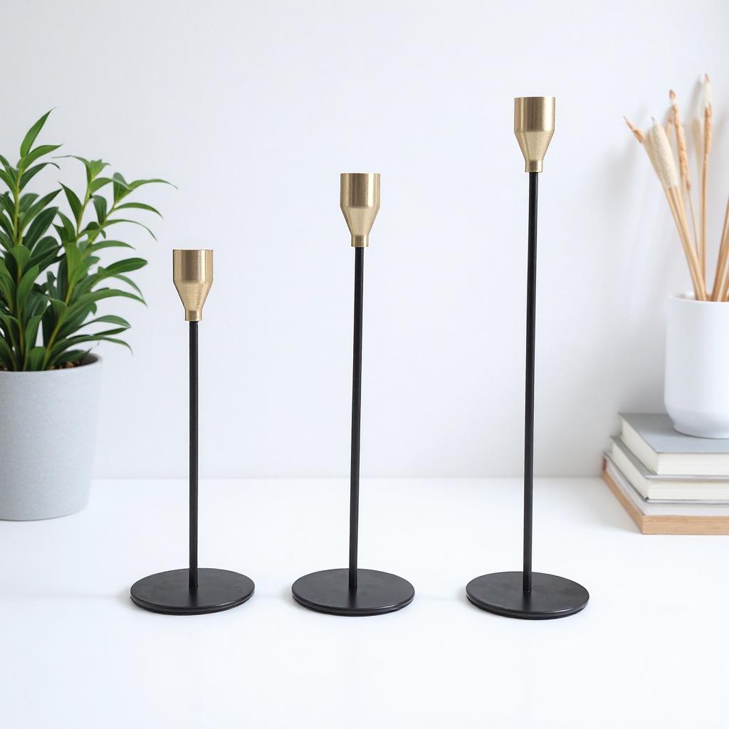 European Wrought Iron Candle Holder Set - Retro Three-Piece Wedding and Home Decor