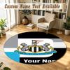 Round Rug Custom NameNewcastle United FC Pattern Non Slip Carpet Home Floor Decor