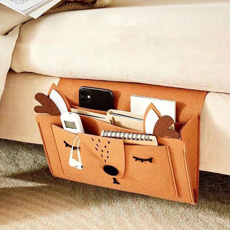 1Pc New Animal Bedside Hanging Organizer Storage Bag Felt Sofa Sorting Pocket Pouch