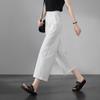 SOFSIL Women's High-Waist Wide-Leg Cropped Pants