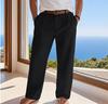 Summer Linen Casual Pants Simple Seaside Resort Style Breathable Straight Cut and Superior Quality