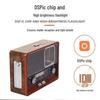 Retro Solar Multi-Band Shortwave Radio & Bluetooth Speaker with USB/SD Player, Clock, and Emergency Light