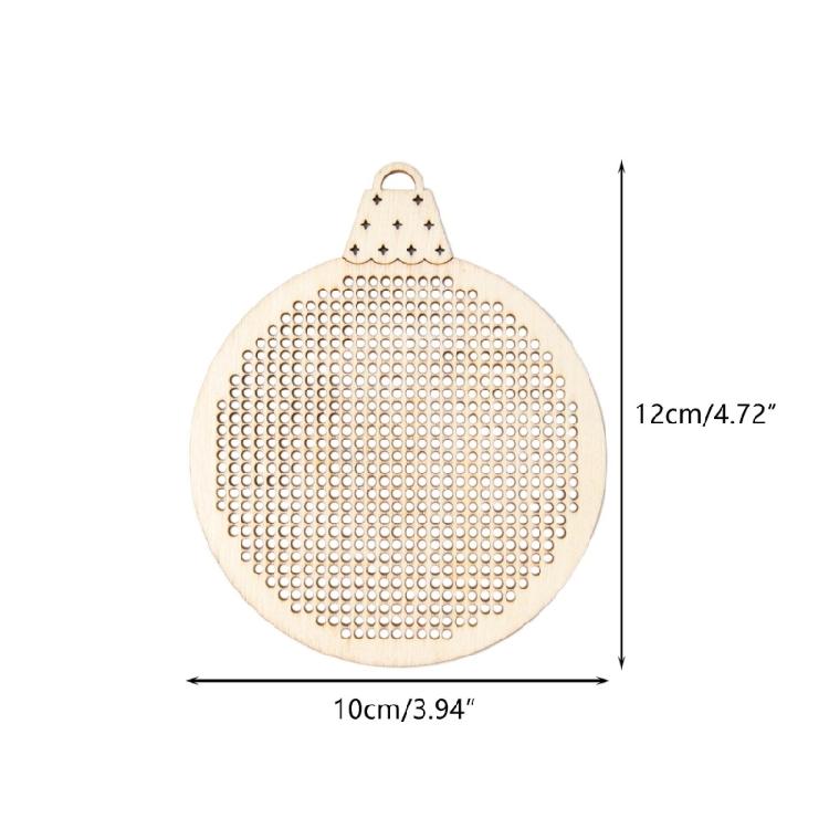 Runde Holz-Kreuzstich-Dekorations-Kits für DIY-Weihnachtsbaumschmuck