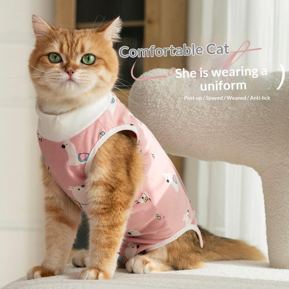 Cat Spay Recovery Suit Post Surgery Anti Licking Pet Bodysuit Breathable Thin Female Cat Nursing Wear Puppy Dog Dresses