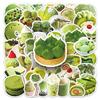 50pcs Matcha Green Food Stickers for Journals, Water Bottles, and Notebooks