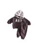 Unisex Korean Style Color Block Fleece Hoodie Set - Winter New Arrivals for Boys