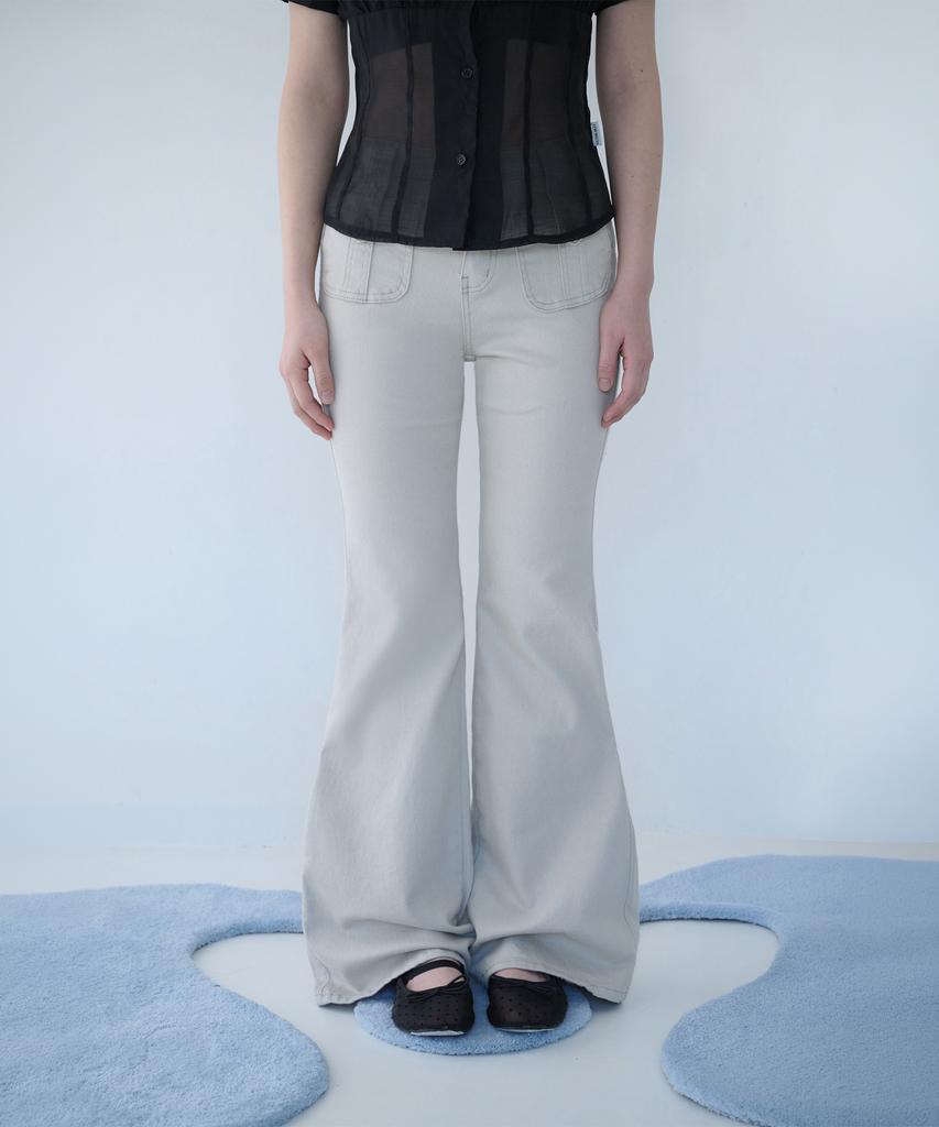 Mileko Button Pocket Bootcut Pt Sand Raw
