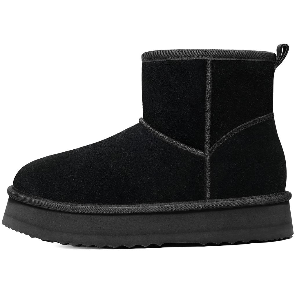 Fashion Shevalues Warm Fur Snow Boots Outdoor Classic Fluffy Wool Mini Boots Genuine Suede Women Snow Boots Non-slip Fuzzy Cotton Boots