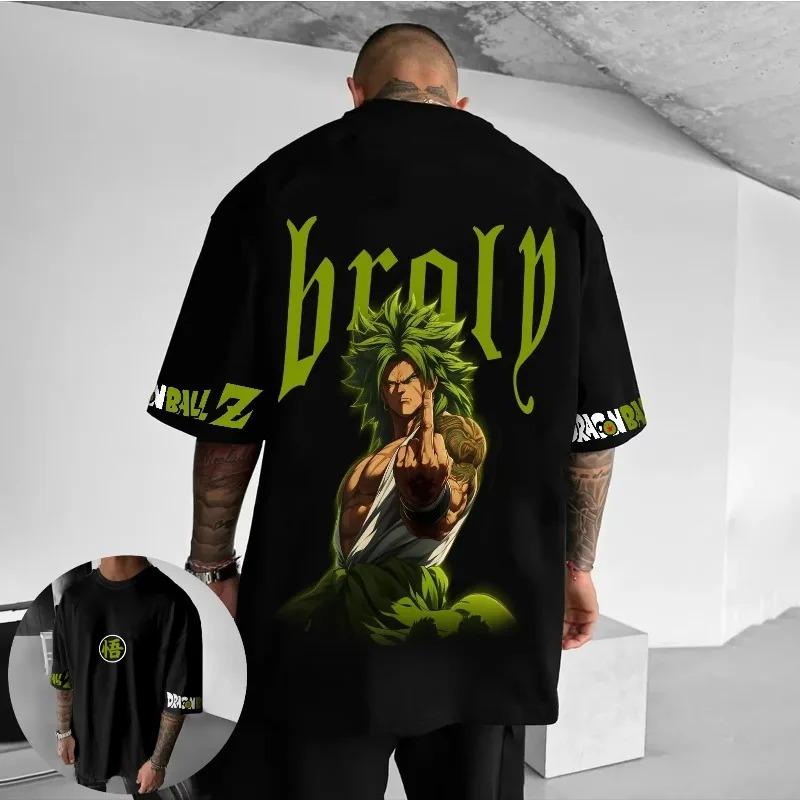 2026 Summer Dragon Ball Series Retro Pure Cotton Mens Tshirt Wukong Printed Oversized Parentchild Suit Casual Shirt Unisex S