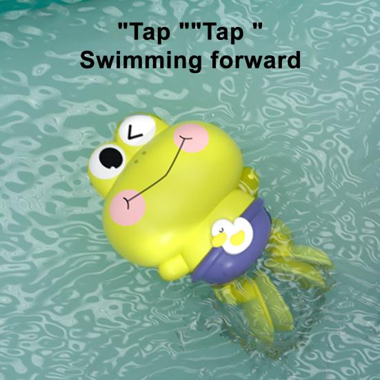 Wind-Up Frog Bath Toy Cute Swimming Frog Baby Bath Toy Kids Fun Water Play Toy for Bathroom Swimming Pool