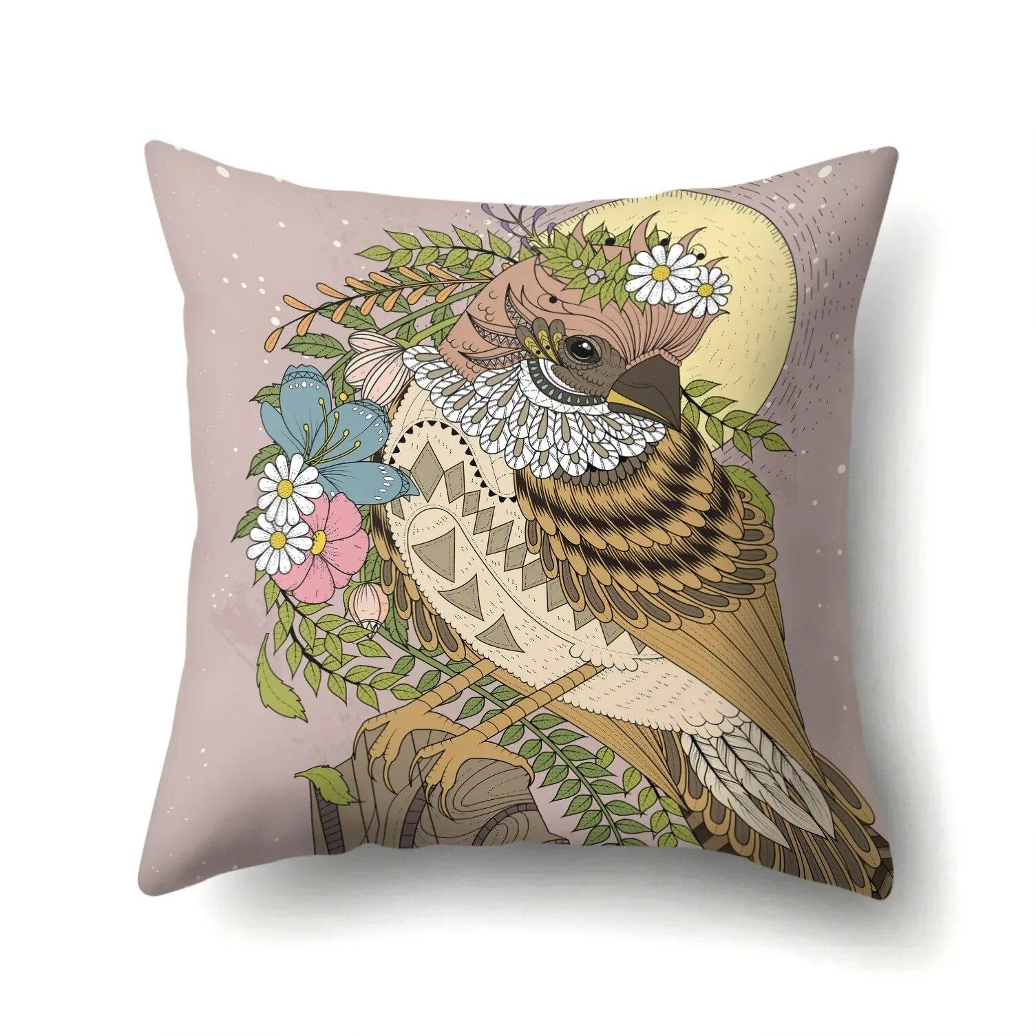 

Наволочка с узором птицы для офиса на талии диван 40x40cm