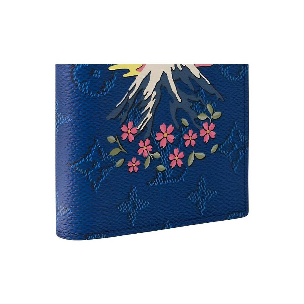 Louis Vuitton X Nigo Collaboration Monogram Coated Canvas Passport Holder Men Accessories Blue M25967