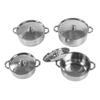 4 szt. Stalowy garnek do zup 20cm 22cm 24cm 26cm Równomierne ogrzewanie Pogrubiony garnek z pokrywką do gotowania w kuchni