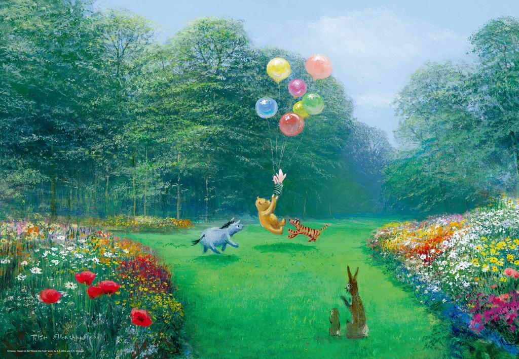 Tenyo (Tenyo) [Made in Japan] 1000-Piece Jigsaw Puzzle Disney Winnie the Pooh Rescue Piglet (51x73.5cm) D-1000-034 Canvas-Style Finish with Glue,