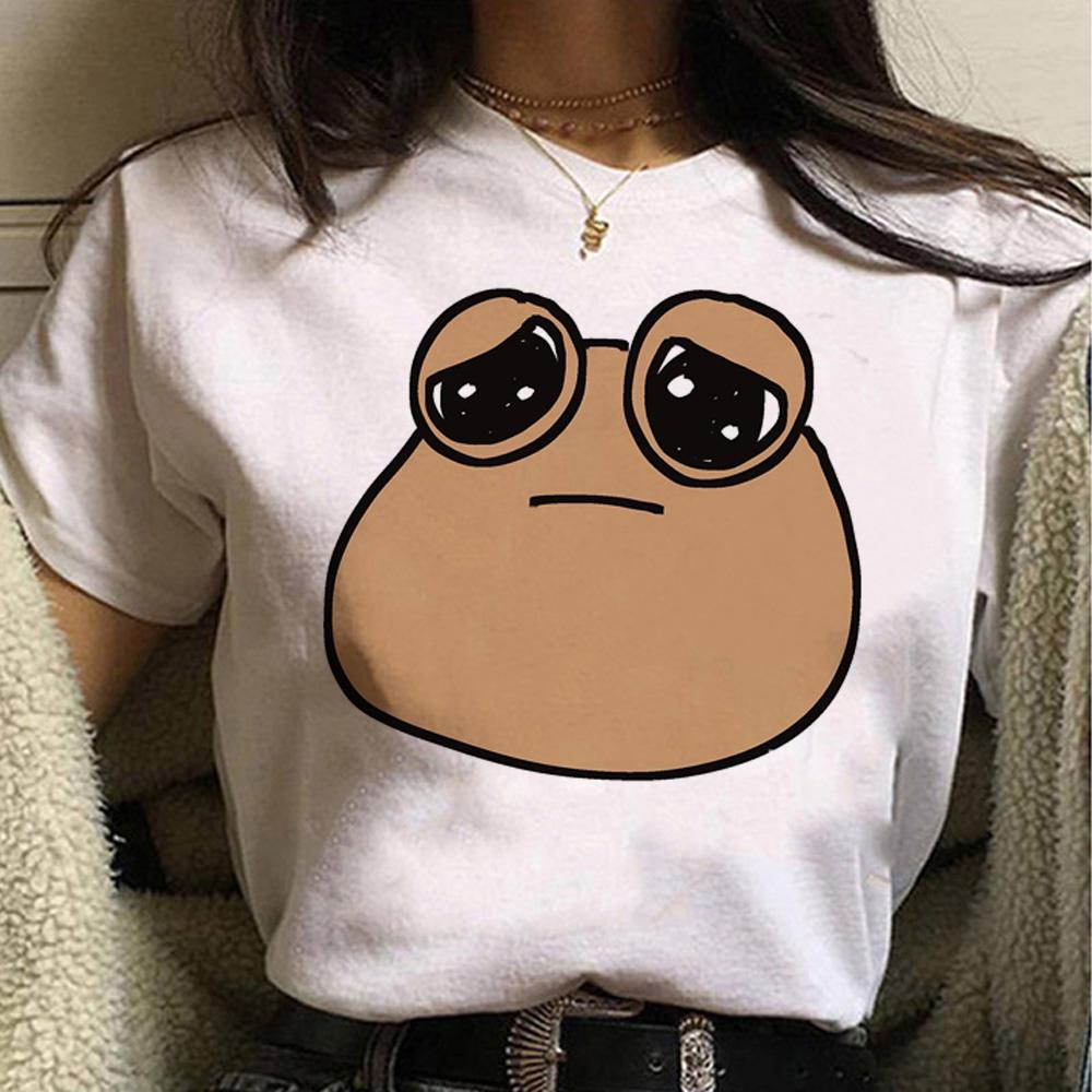 Pou Tee women streetwear manga harajuku tshirt girl comic anime clothes