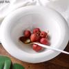 Large Capacity Pure White Soup Bowl Ceramics Dining Plate Dessert Bowl Fruit Plate Salad Bowls Noodle Bowls Dim Sum Dish Tray