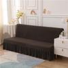 Solid Color Universal Sofa Bed Cover with Skirt - Modern, Simple, Armless Design
