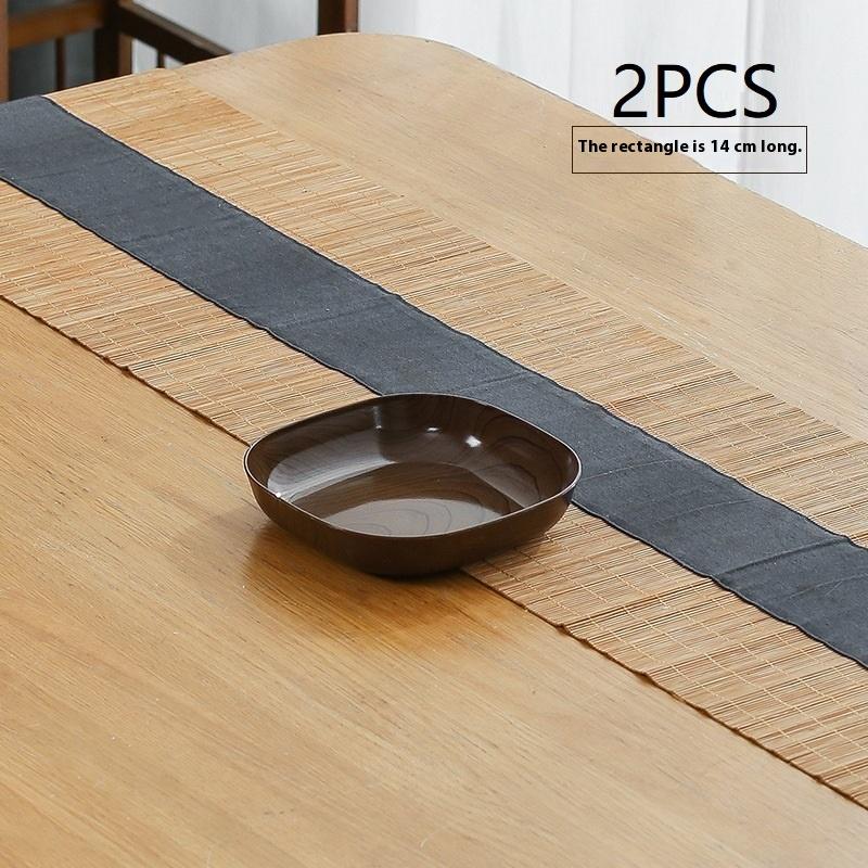 1/2Pcs Japanese Imitation Wood Grain Snack Dish Food Grade Pp Material Vegetable Dish Fruit Dish Kitchen Bowl Dish Dinnerware