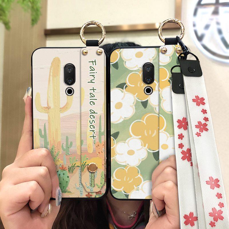 Anti-dust Wristband Phone Case For Meizu 15/15 Lite Back Cover Soft case Anti-knock Lanyard Durable Fashion Design Ring