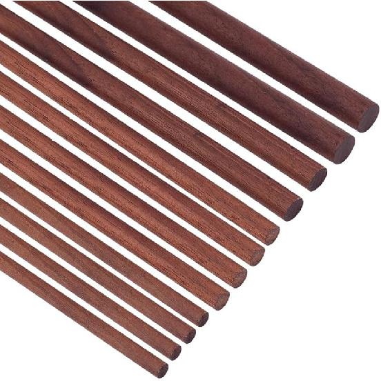 OLYCRFAT 32Pcs 4 Size Walnut Dowel Rods 6 Inch Long Dowel Rods Wood Sticks 2.7/4/4.5/5.8mm Dia Unfinished Round Sticks Wooden Carving Blocks for
