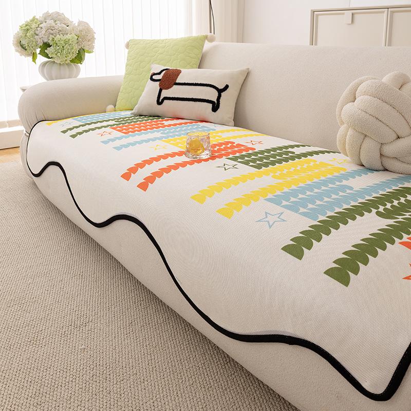 

Special-Shaped Cool Dopamine Sofa Cushion New Summer Irregular Straight Row One-Piece Seat Cushion Cover Cloth Towel 70*70cm