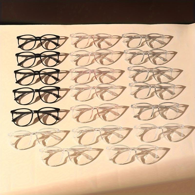 20pcs round frame modern minimalist style daily transparent glasses - suitable for daily use